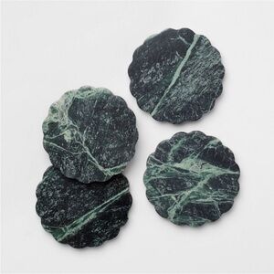 4pc Scallop Marble Coaster Set - Threshold designed with Studio McGee